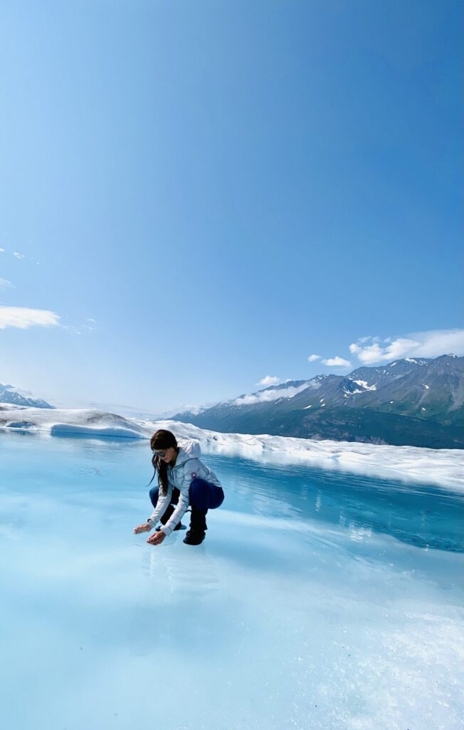 Teri picking up snow in alaska
